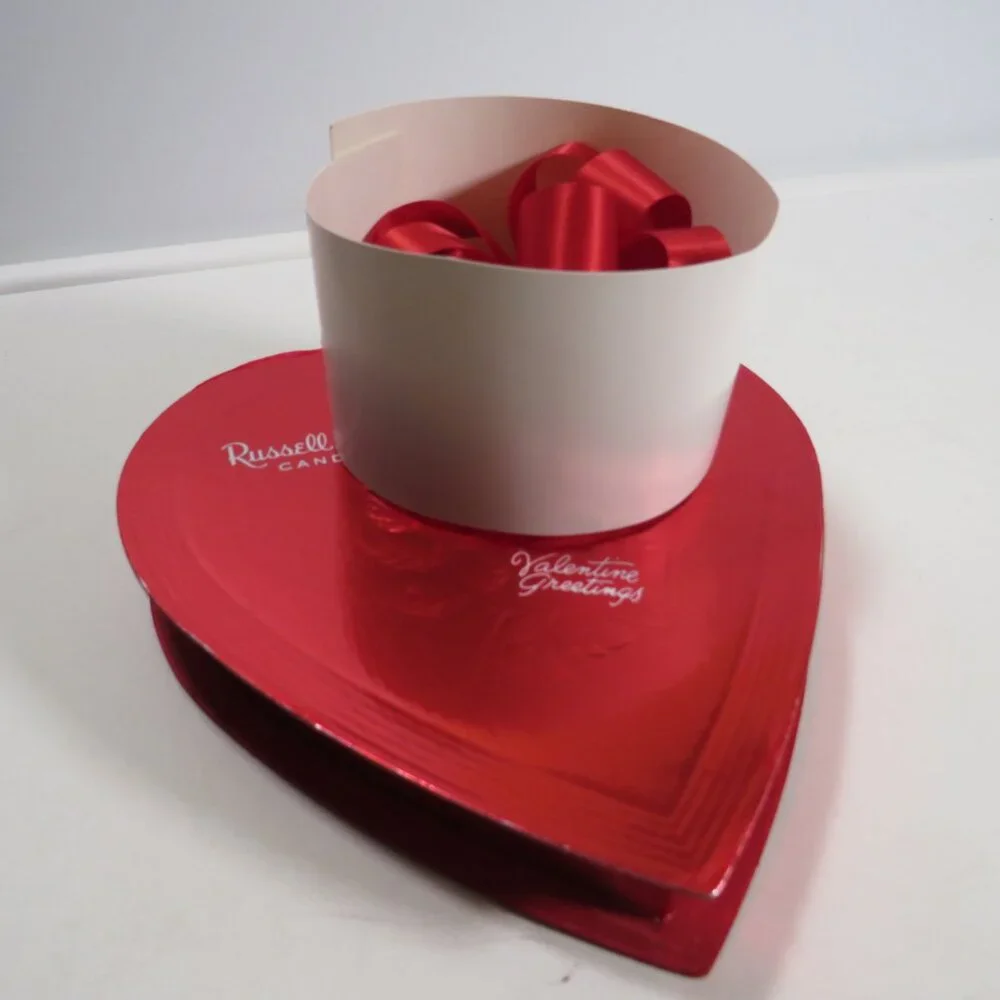 Red Candy Box Heart Gift Box with Bow & Tissue (EMPTY)